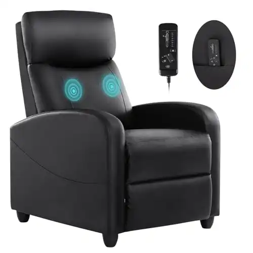 Sweetcrispy Recliner Chair With Massage Made of Leather