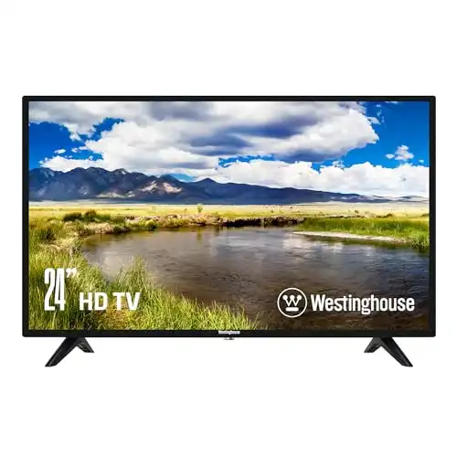 Westinghouse 24 Inch TV, 720p HD LED Small Flat Screen TV with HDMI, USB, VGA, & V-Chip Parental Controls