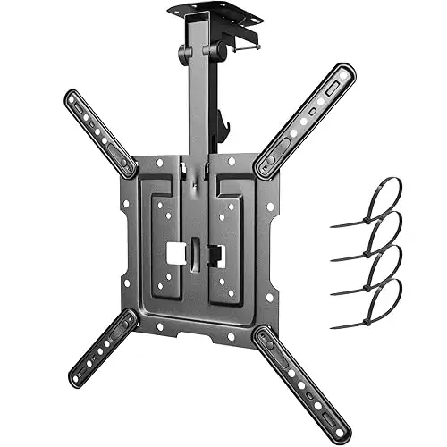 PUTORSEN Flip Down TV Mount, Manual Folding Ceiling TV Mount for Most 23'' to 55'' TVs